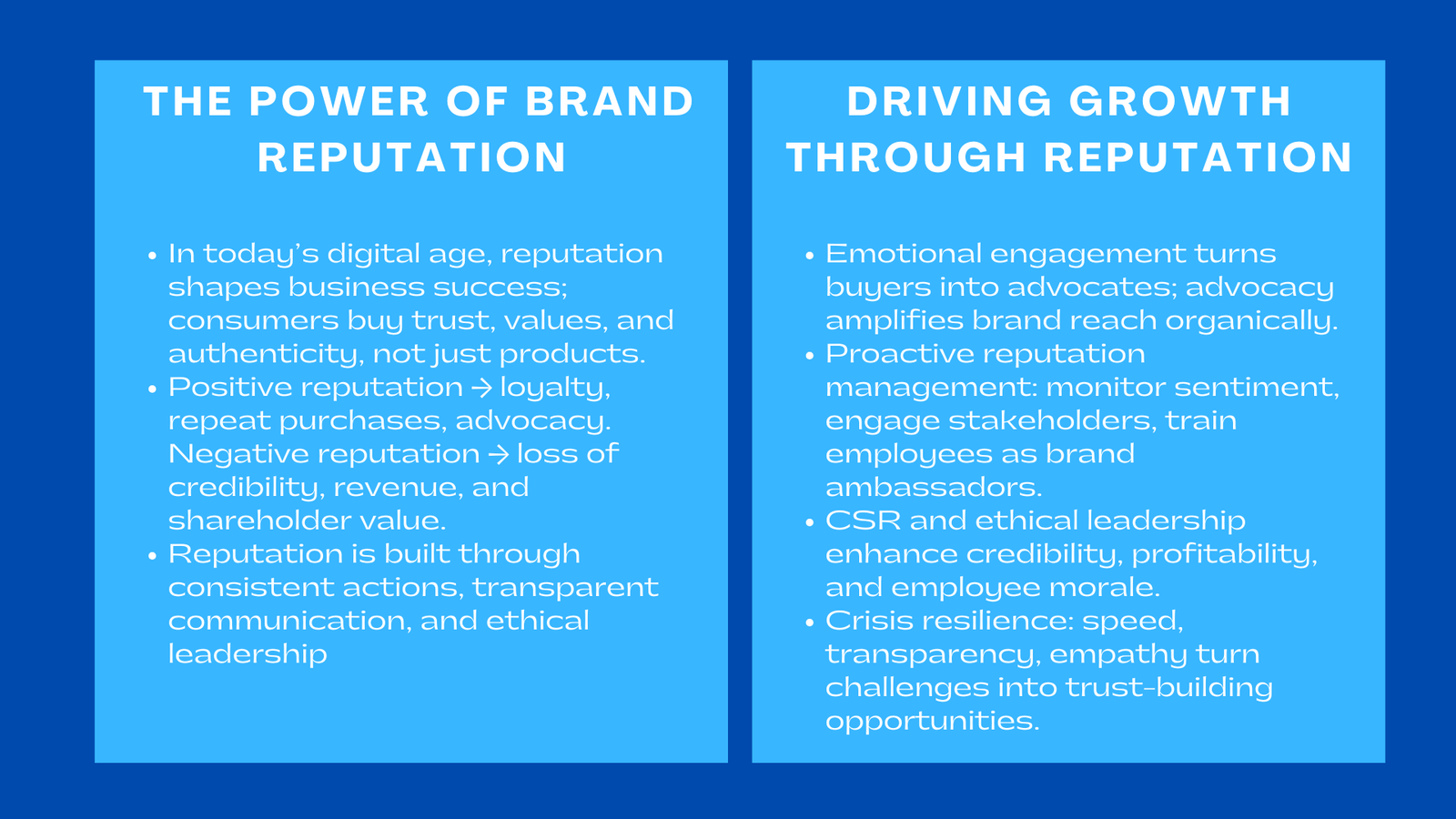 How Brand Reputation Drives Customer Loyalty and Growth